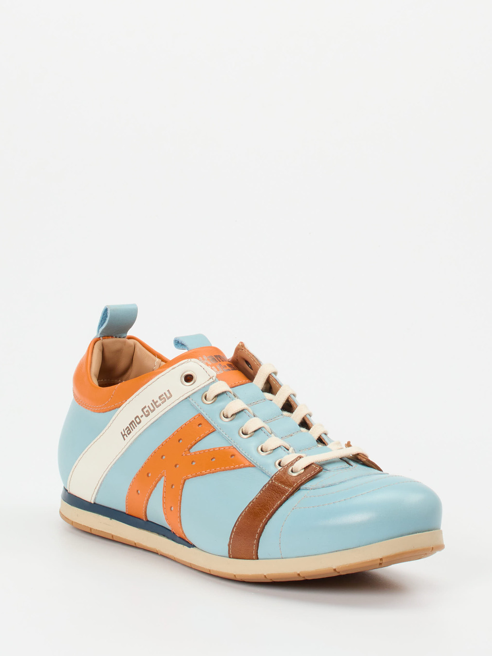 Kamo Gutsu – Sneaker aus Glattleder Hellblau