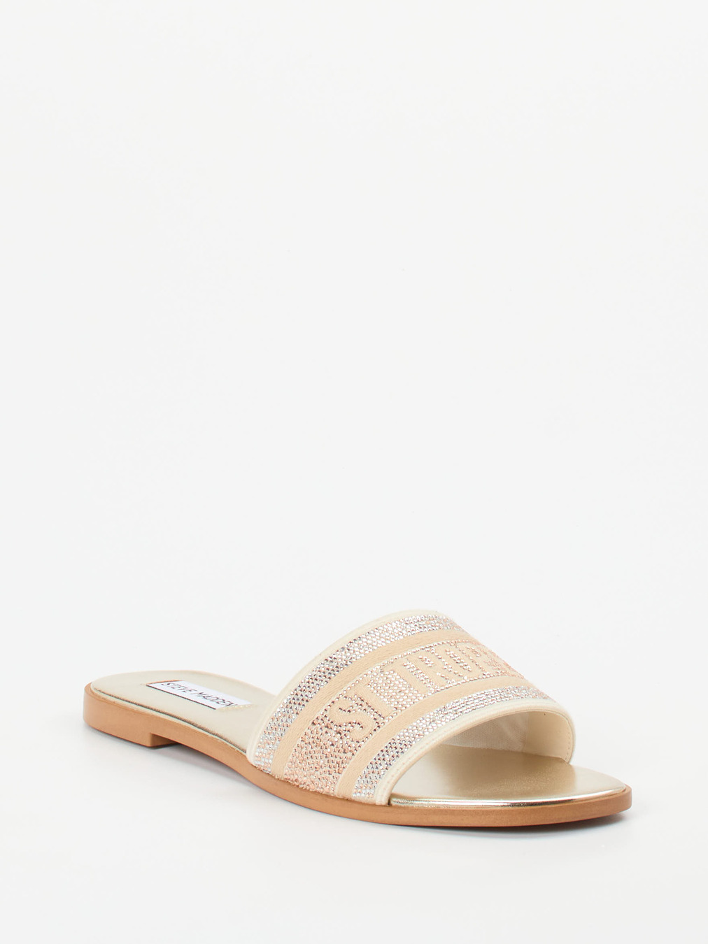 Steve Madden – Slides aus Textil mit Glitzerbesatz