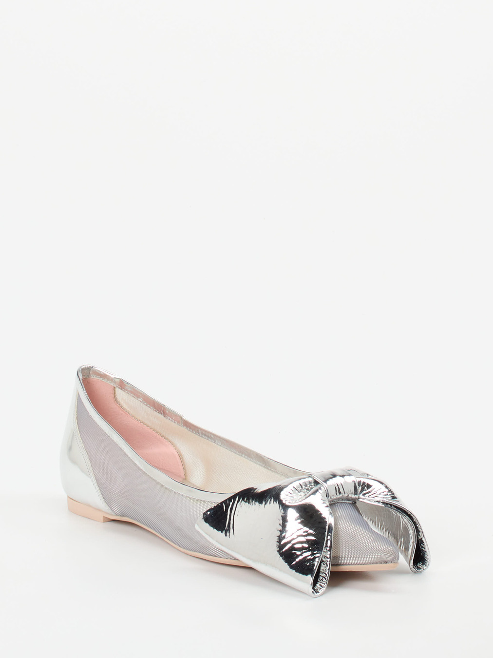 RAS – Spitzballerinas aus Metallicleder silber