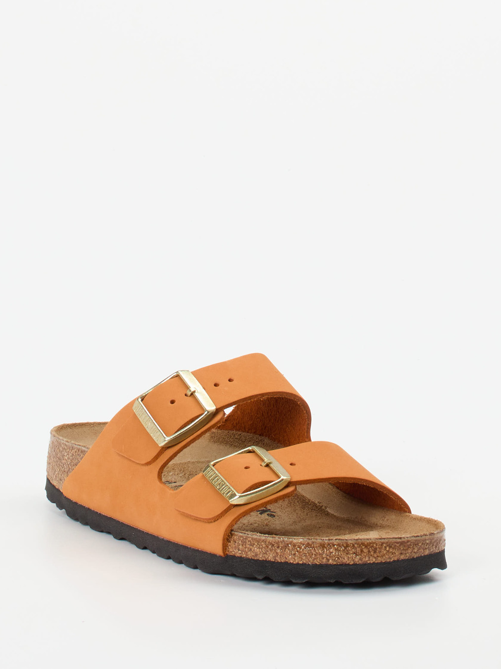 Birkenstock – Zweiriemer-Pantolette aus Nubukleder Cognac