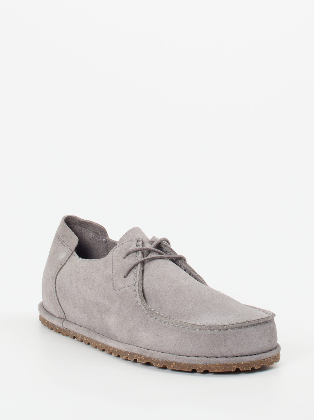 Birkenstock – Mokassinschnürer aus Veloursleder grau