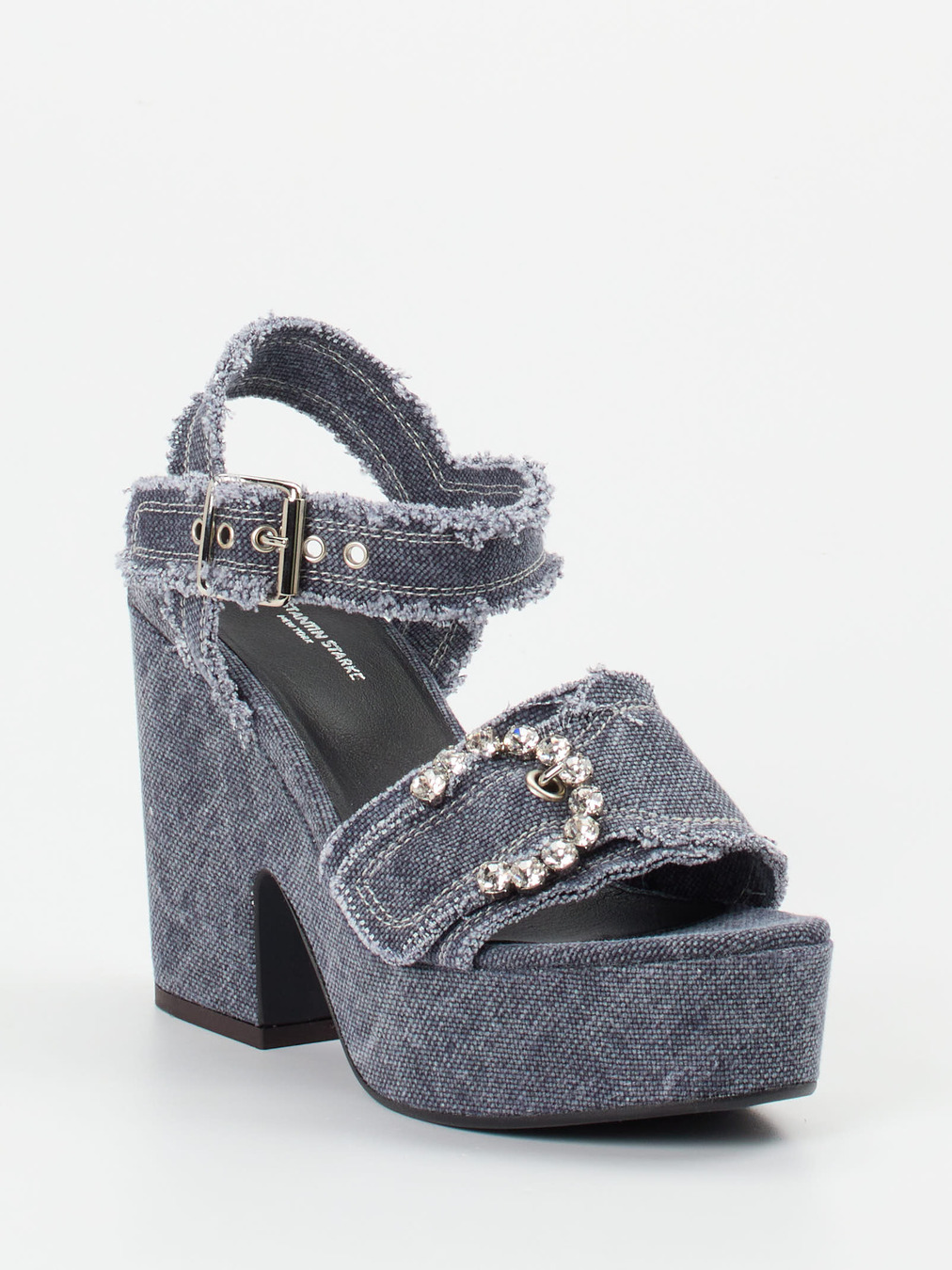 Konstantin Starke – Plateau-Sandalen aus Denim blau