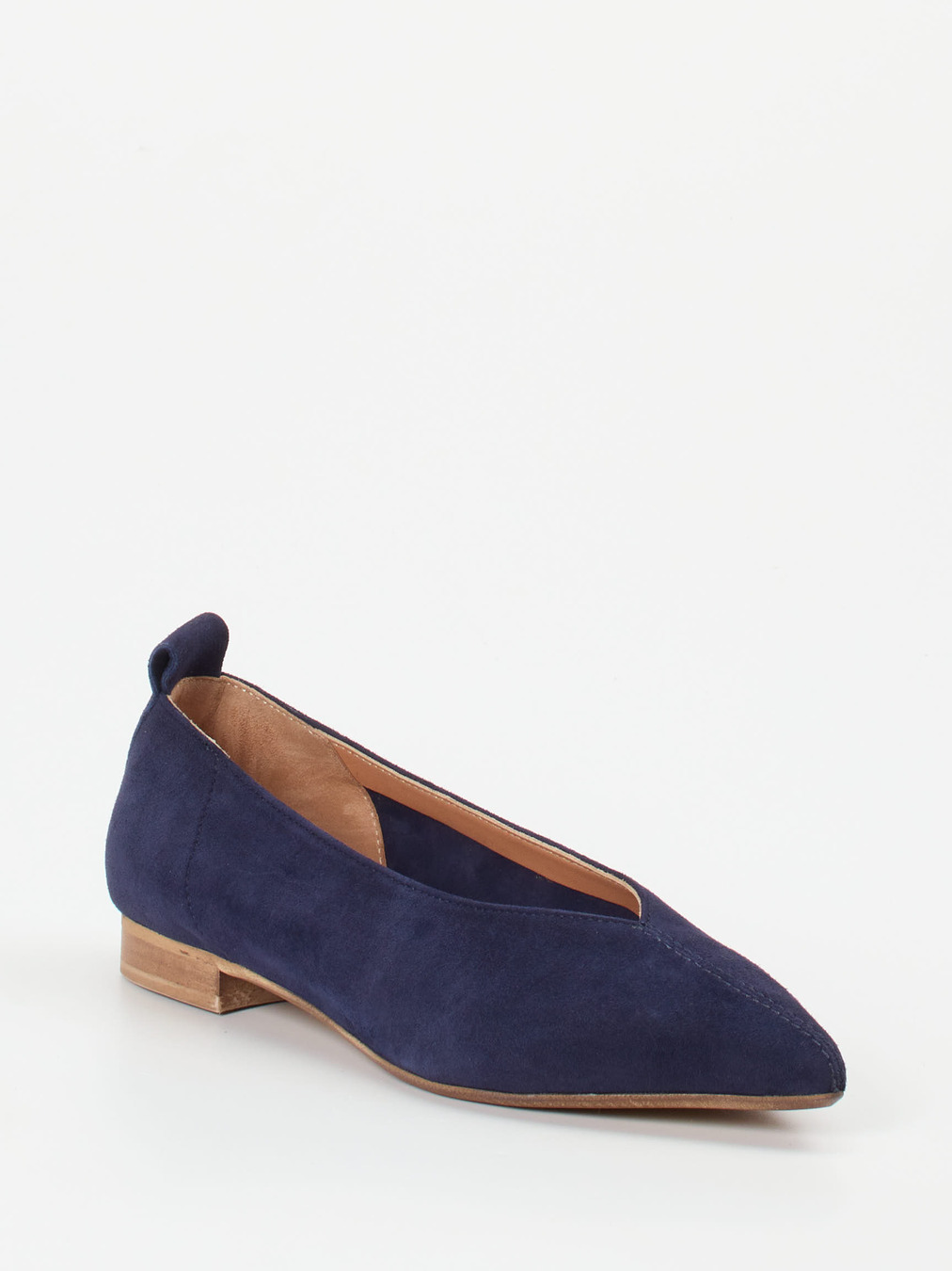 Donna Carolina – Spitzballerina aus Veloursleder Blau