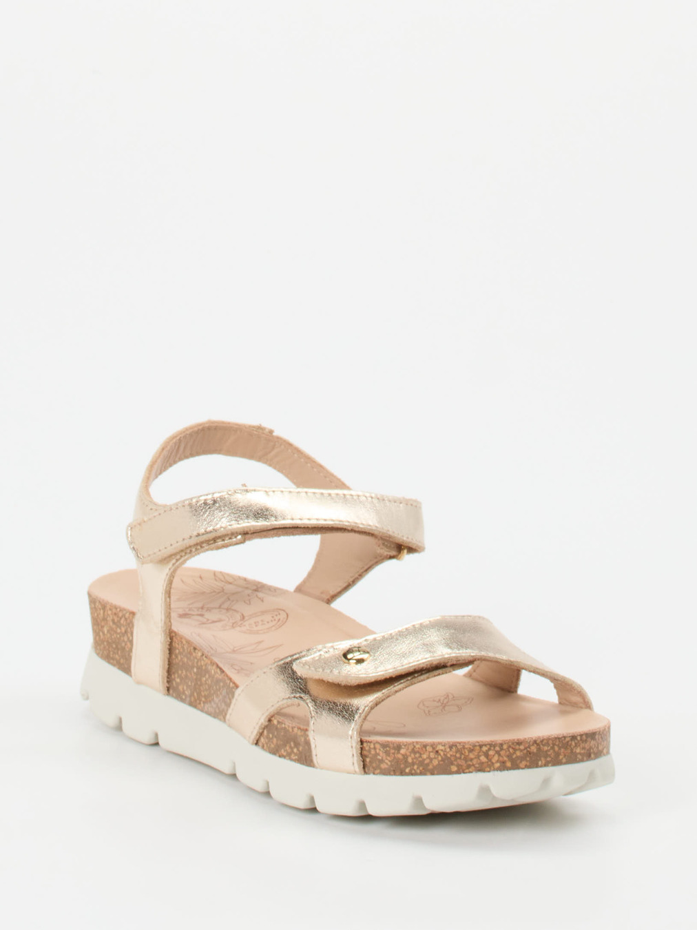 Panama Jack – Keilsandalette aus Kalbleder Gold