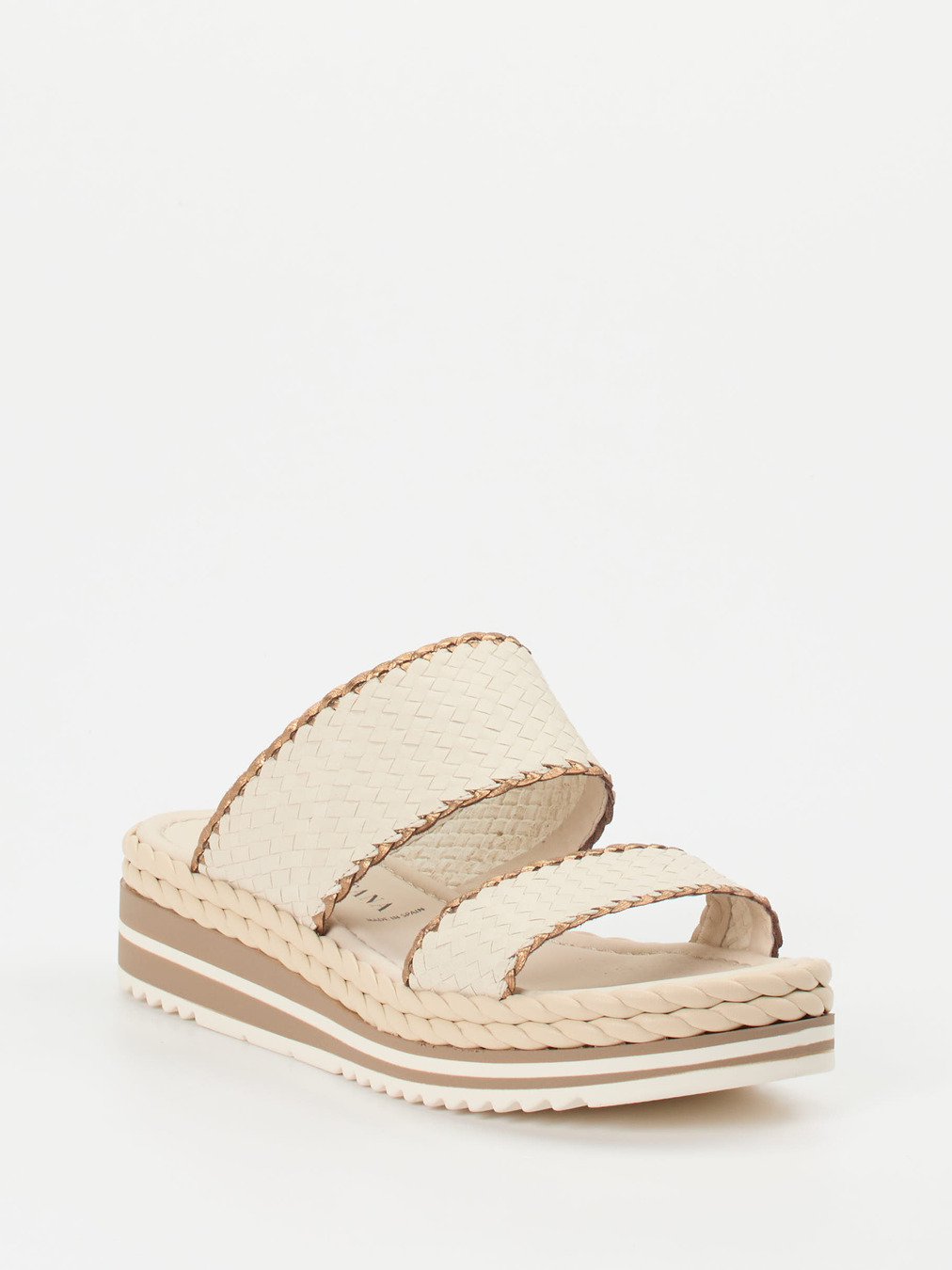 Pons Quintana – Plateau-Sandalen aus Flechtleder Creme