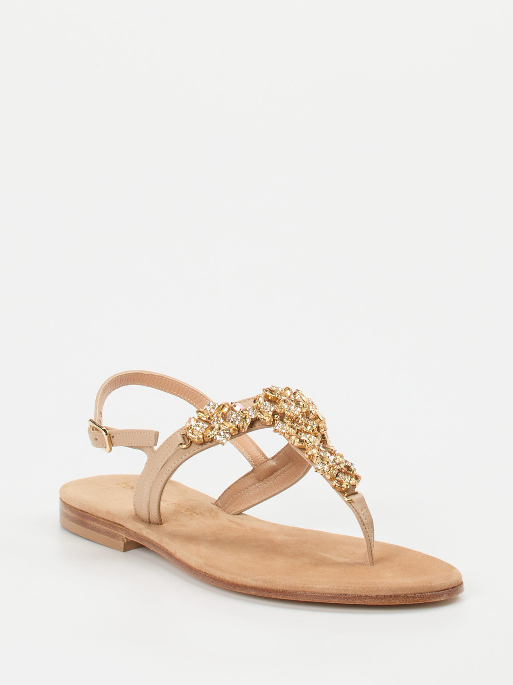 Konstantin Starke – Zehentrenner-Sandale aus Glattleder beige