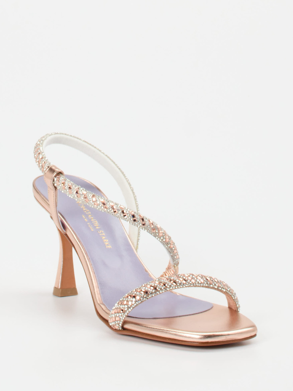 Konstantin Starke – Sandalette aus Metallicleder Roségold
