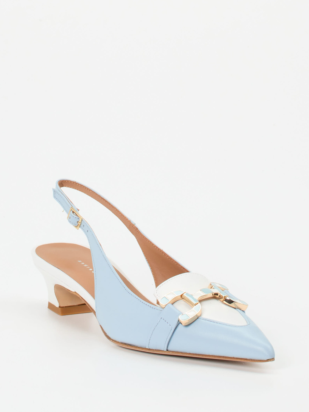 Andrea Puccini – Slingpumps aus Lammleder Pastellblau
