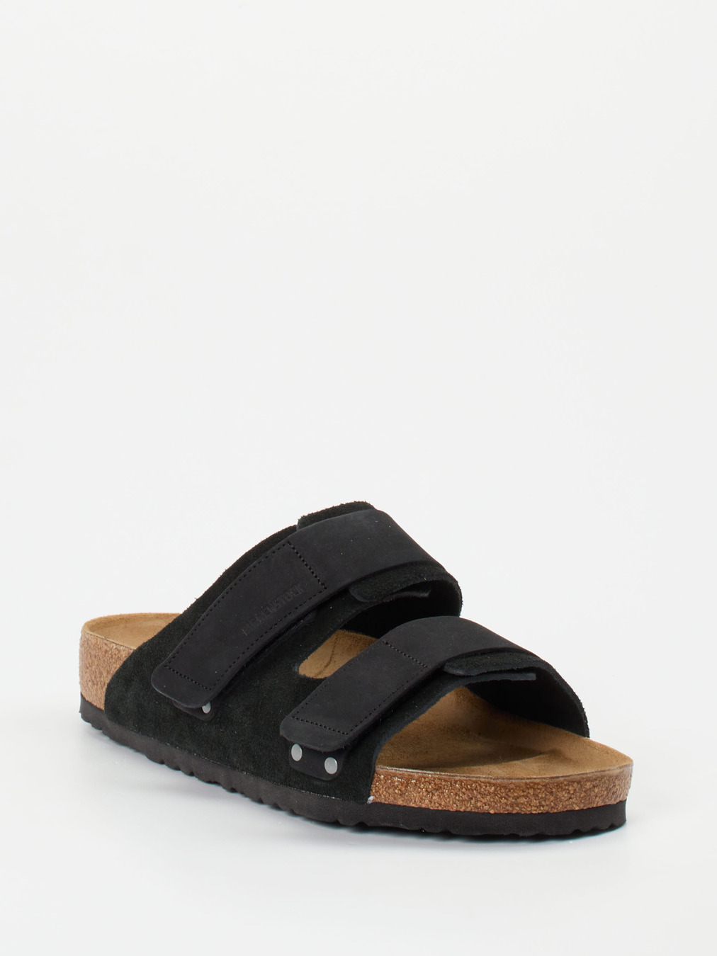 Birkenstock – Zweiriemer aus Nubukleder Schwarz