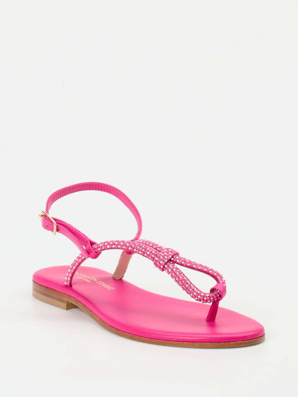Konstantin Starke – Zehentrenner-Sandale aus Leder pink