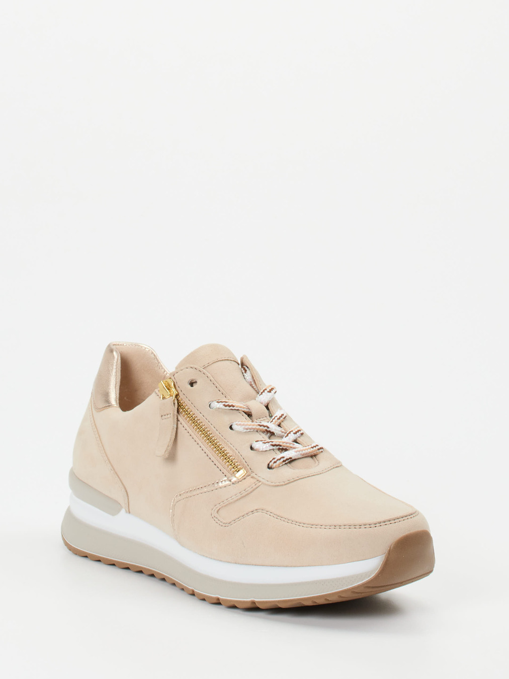 Gabor Comfort – Sneaker aus Veloursleder beige