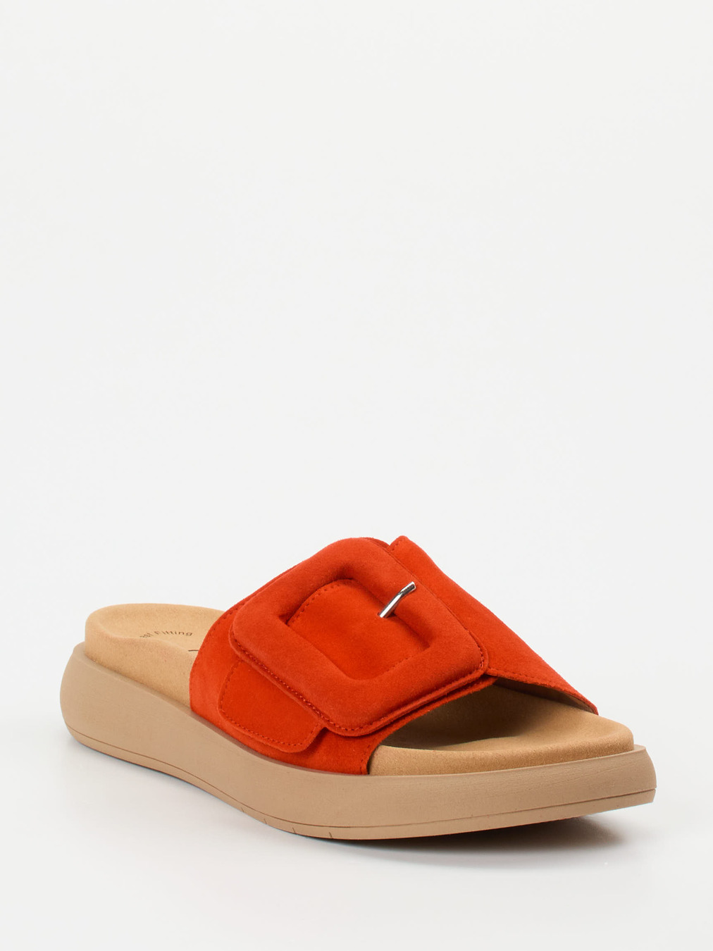 Gabor – Pantolette aus Veloursleder in Tomatenrot