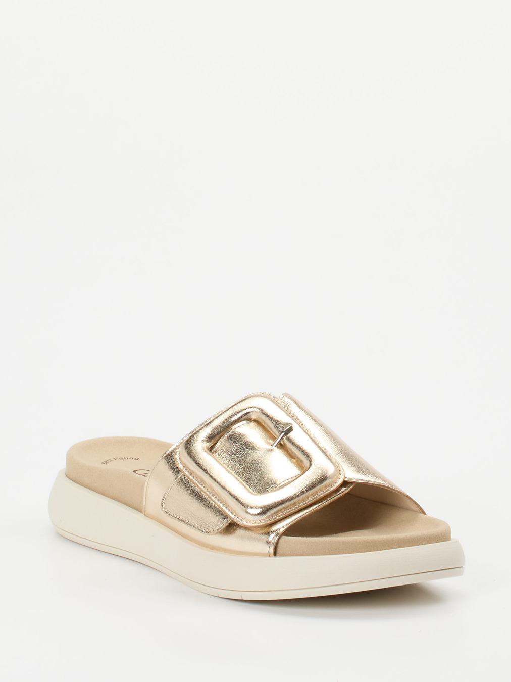 Gabor – Slide-Pantolette aus Metallicleder goldfarben
