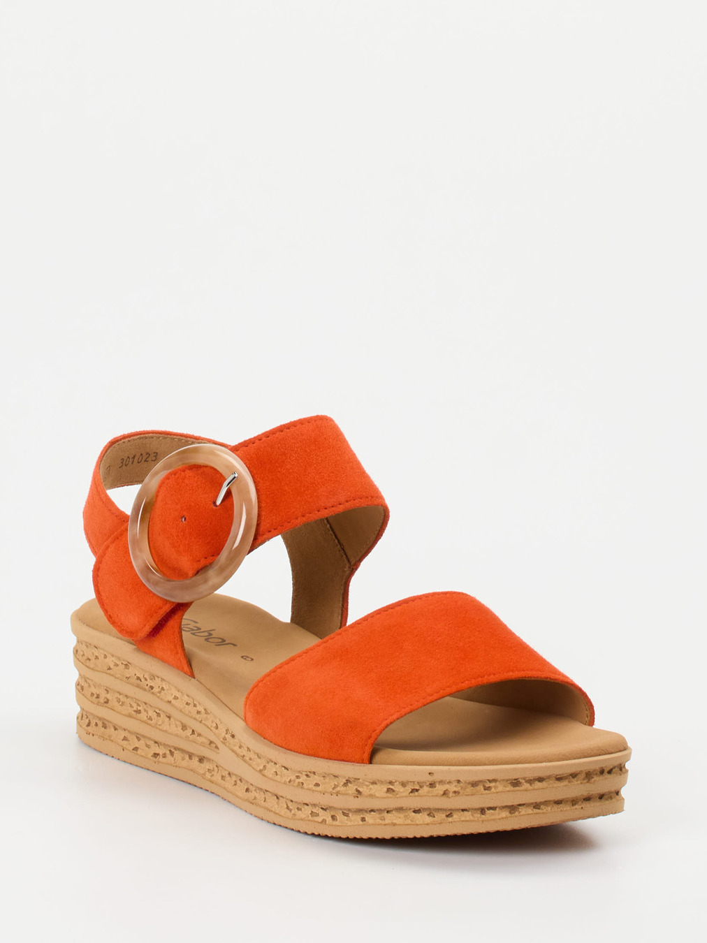 Gabor – Plateausandale aus Veloursleder Orange