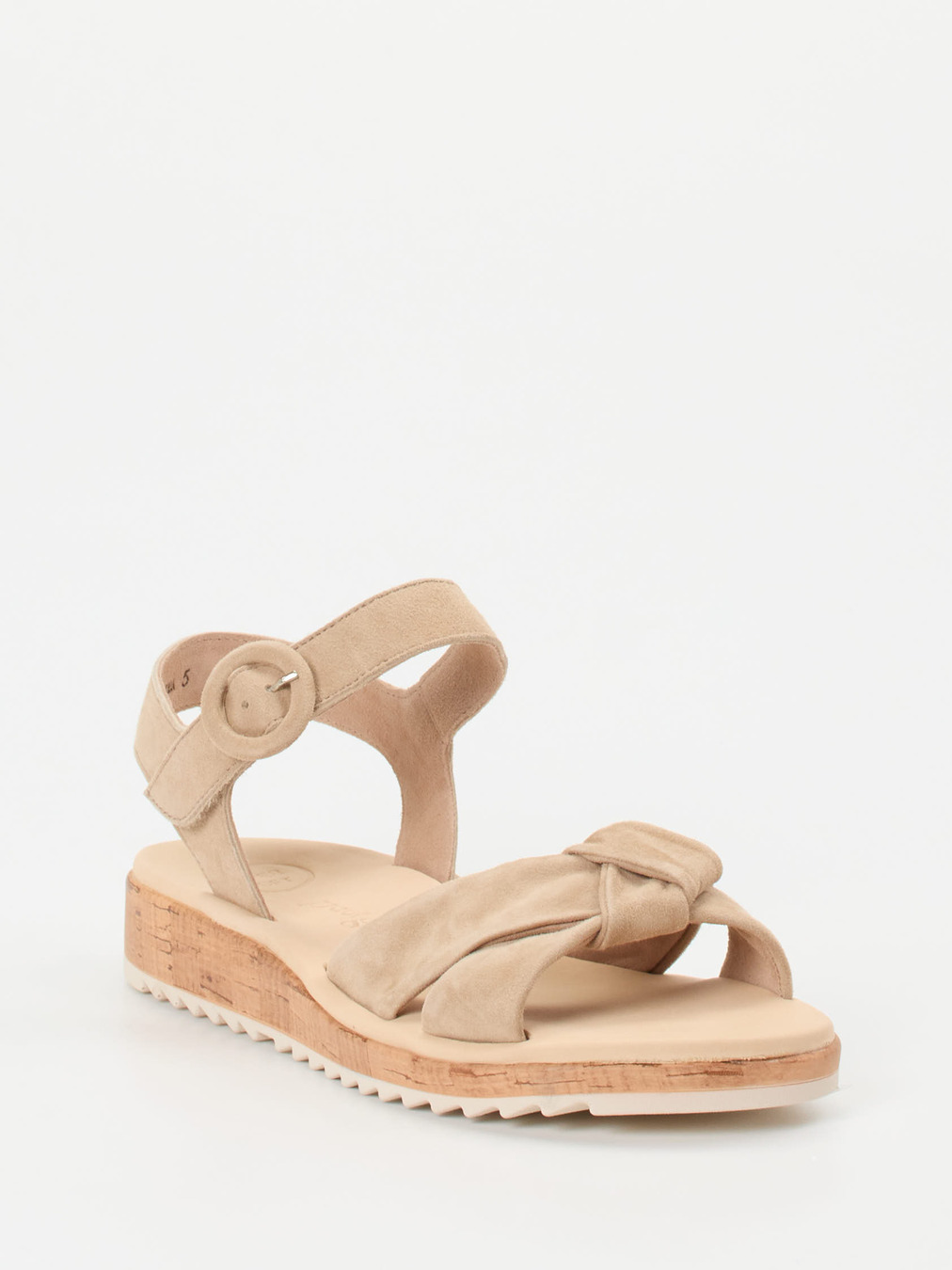 Paul Green – Keilsandalette aus Veloursleder beige