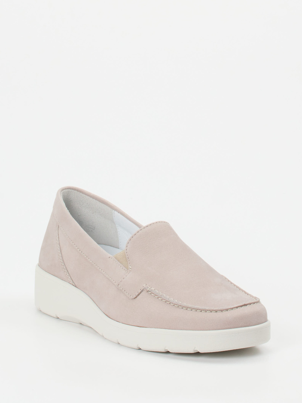 Semler – Komfort-Loafer aus Nubukleder Rosé-Beige