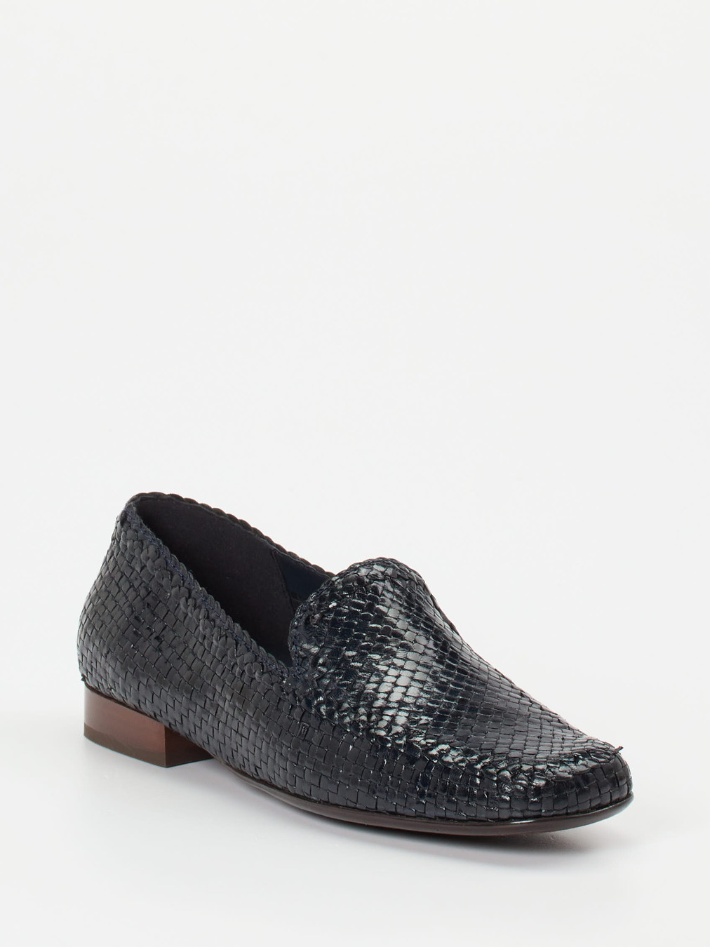 Sioux – Loafer aus Flechtleder in Navyblau