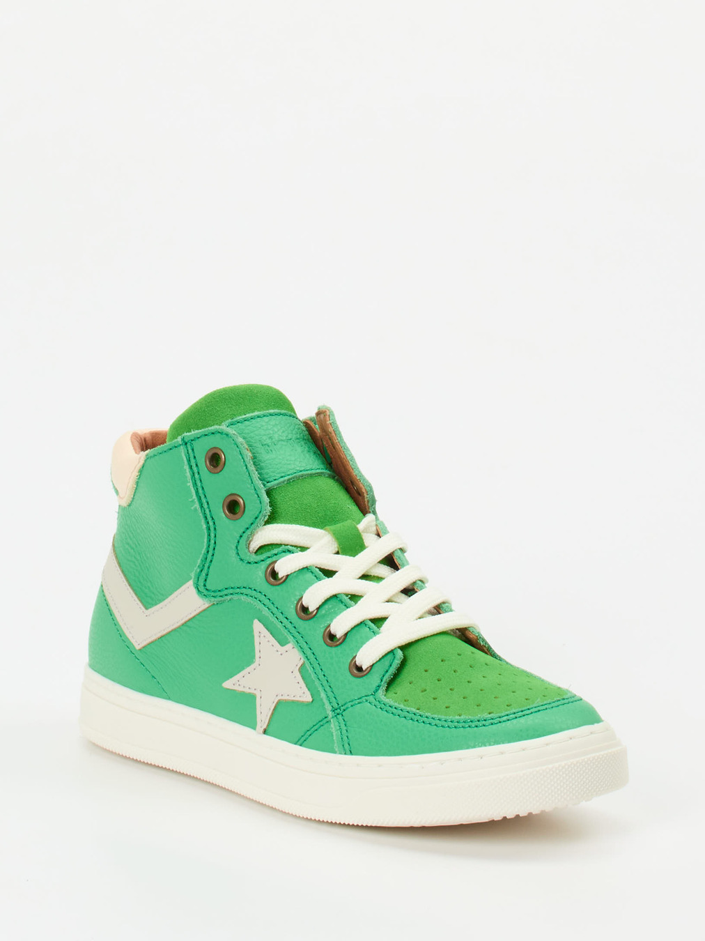 Bisgaard – High-Top Sneaker aus Lammleder grasgrün