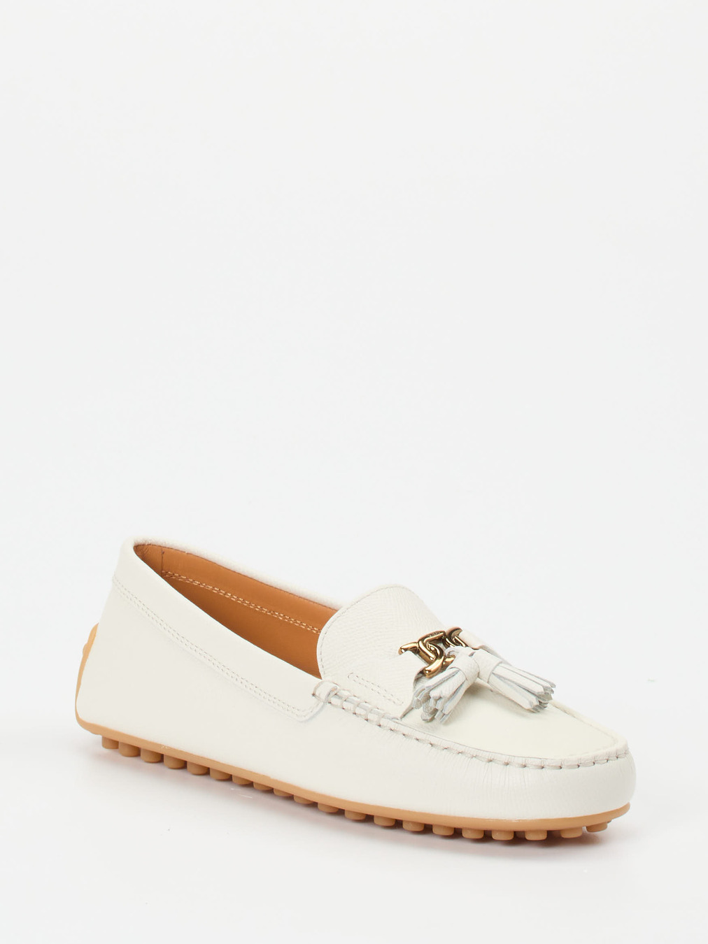 Tod's – Loafer aus geprägtem Leder in Weiß