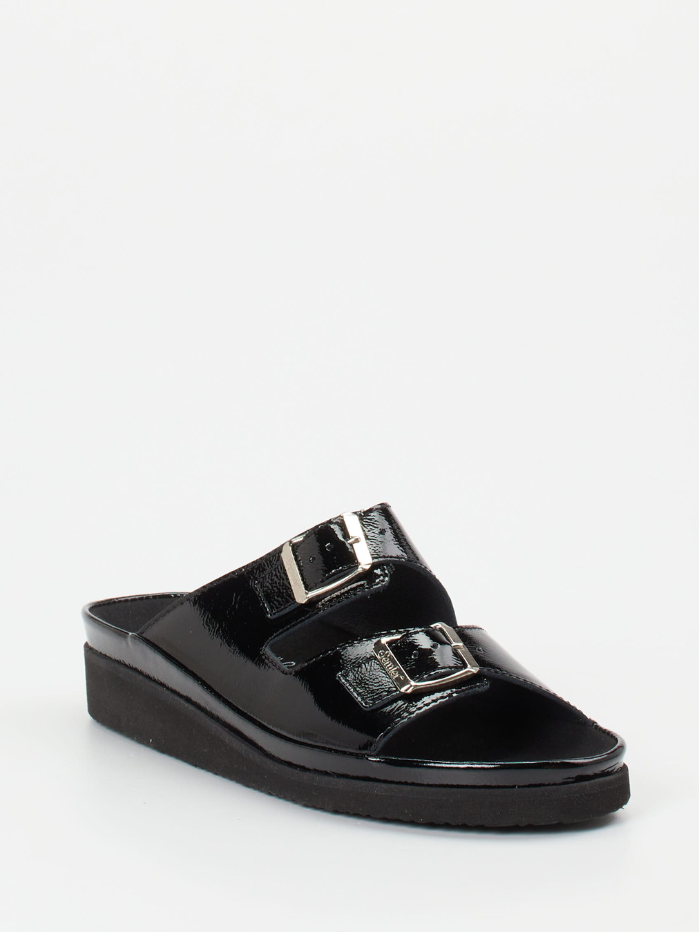 Semler – Pantoletten aus Lackleder in Schwarz