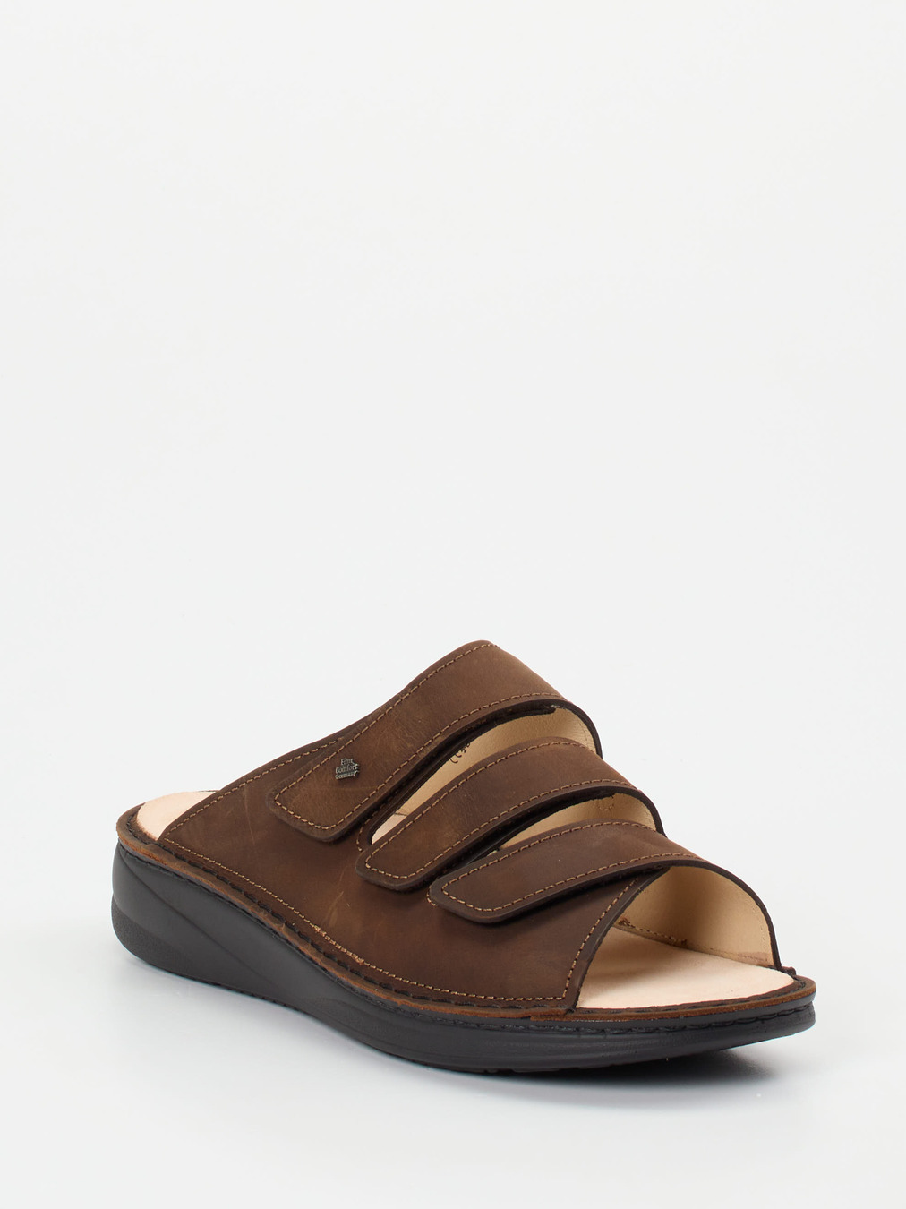 Finn Comfort – Pantolette aus Fettleder dunkelbraun