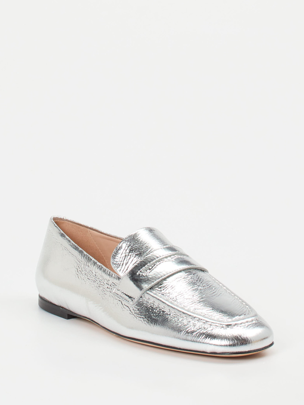 Konstantin Starke – Loafer aus Metallicleder silber