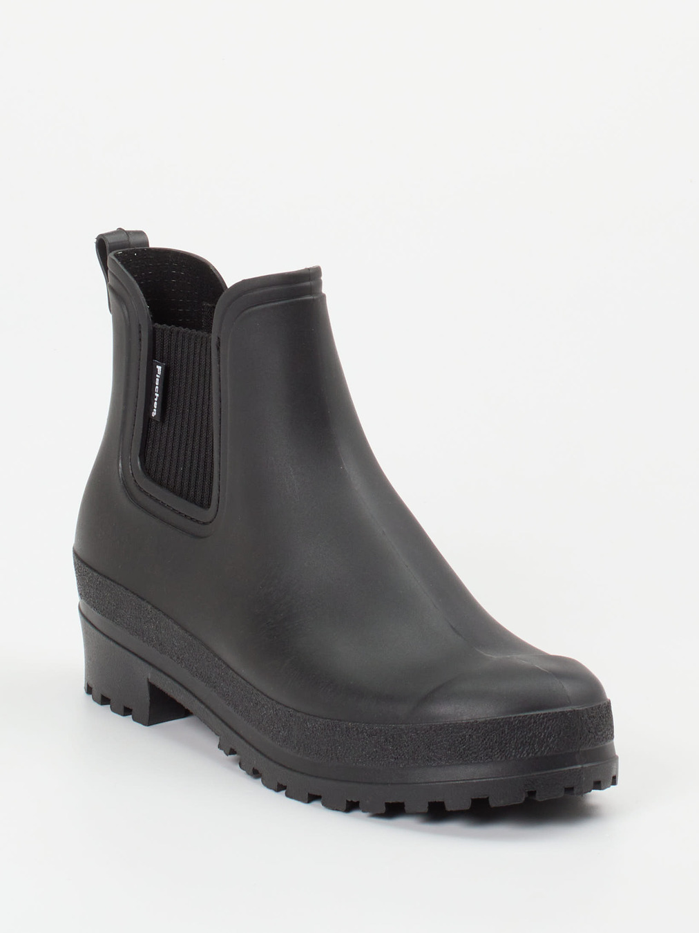 Fischer – Gummistiefelette aus mattem Synthetik schwarz