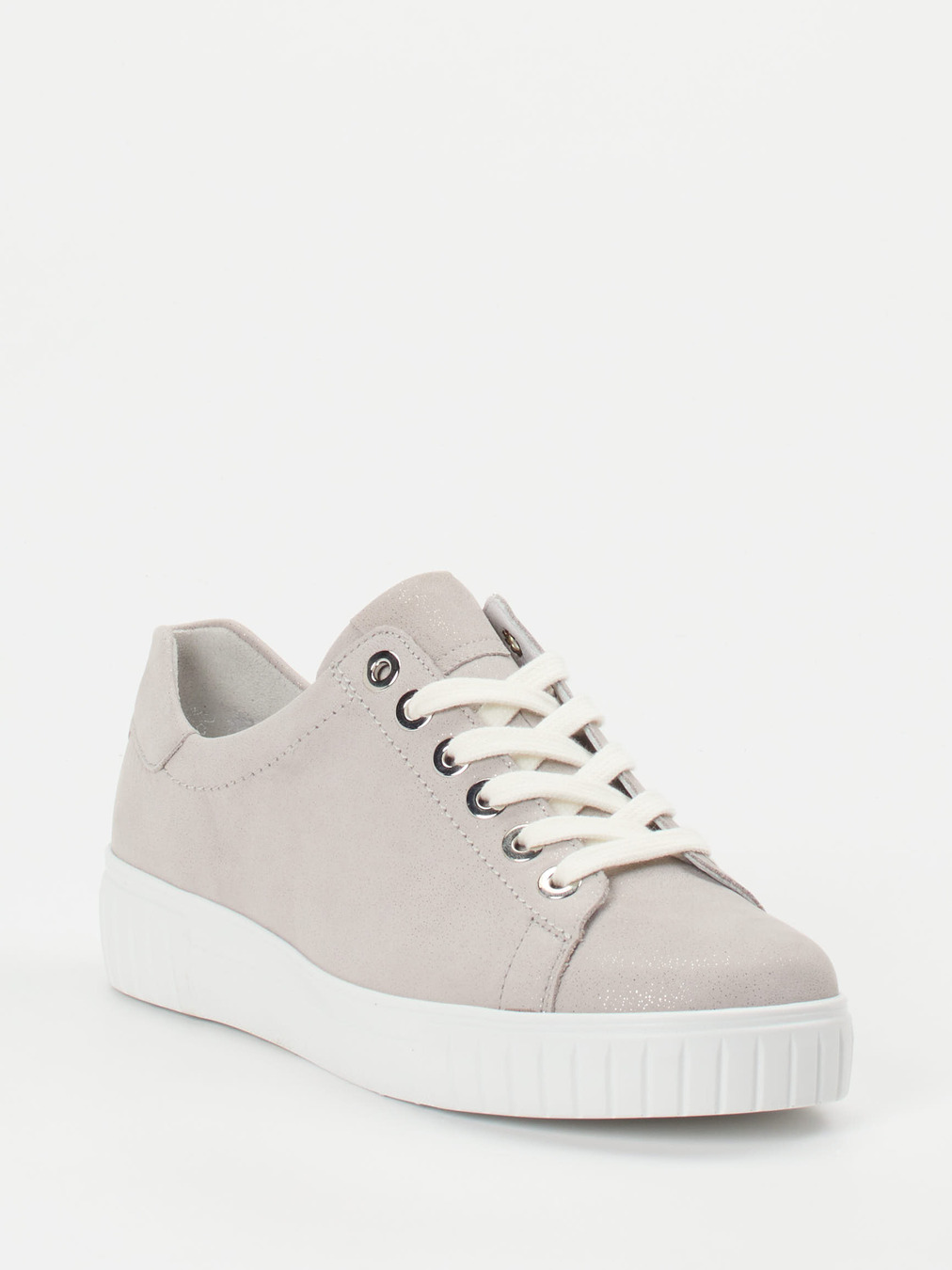 Semler – Plateau-Sneaker aus Metallicleder in Grau