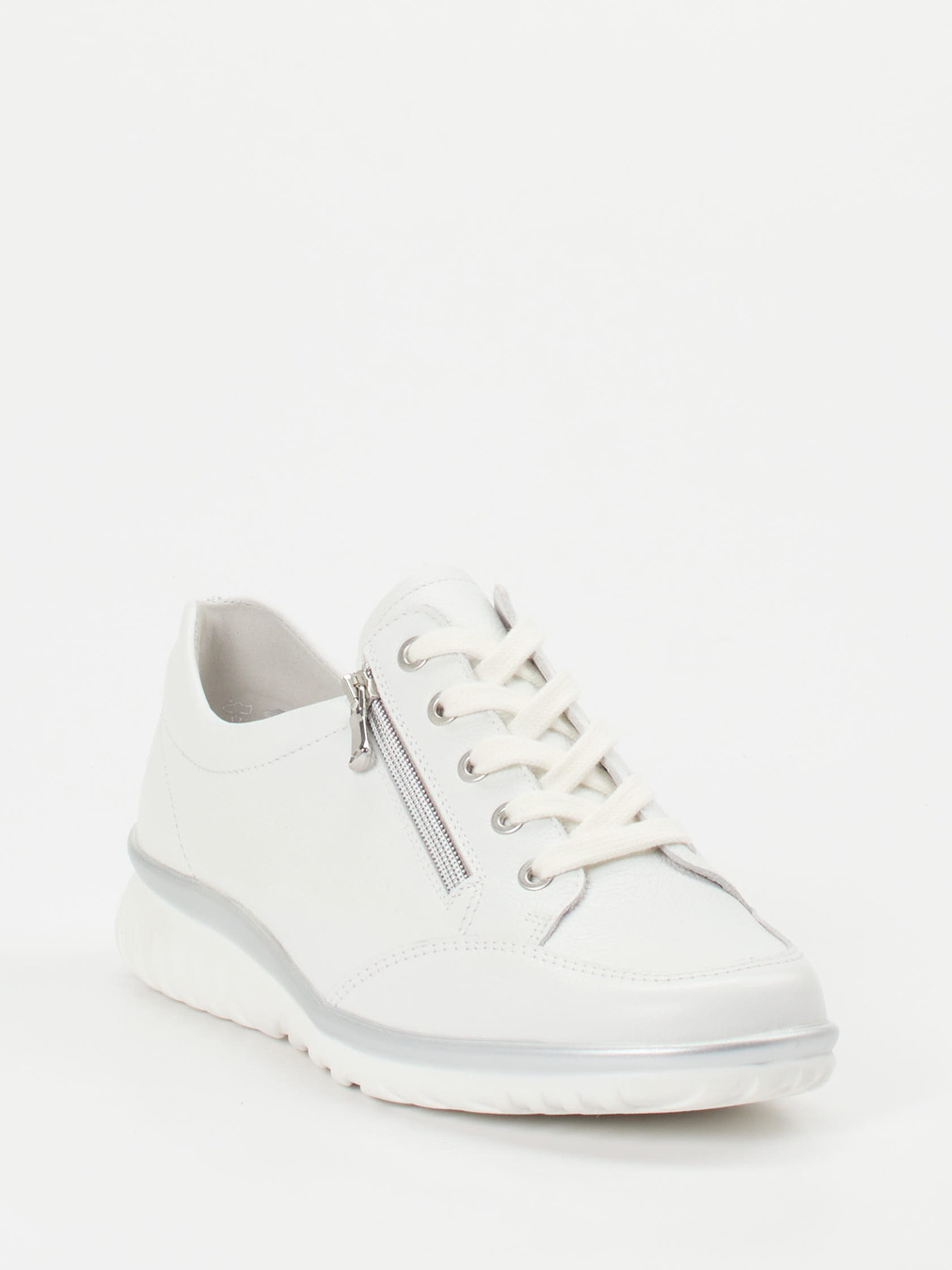 Semler – Sneaker aus Kalbleder weiß genarbt