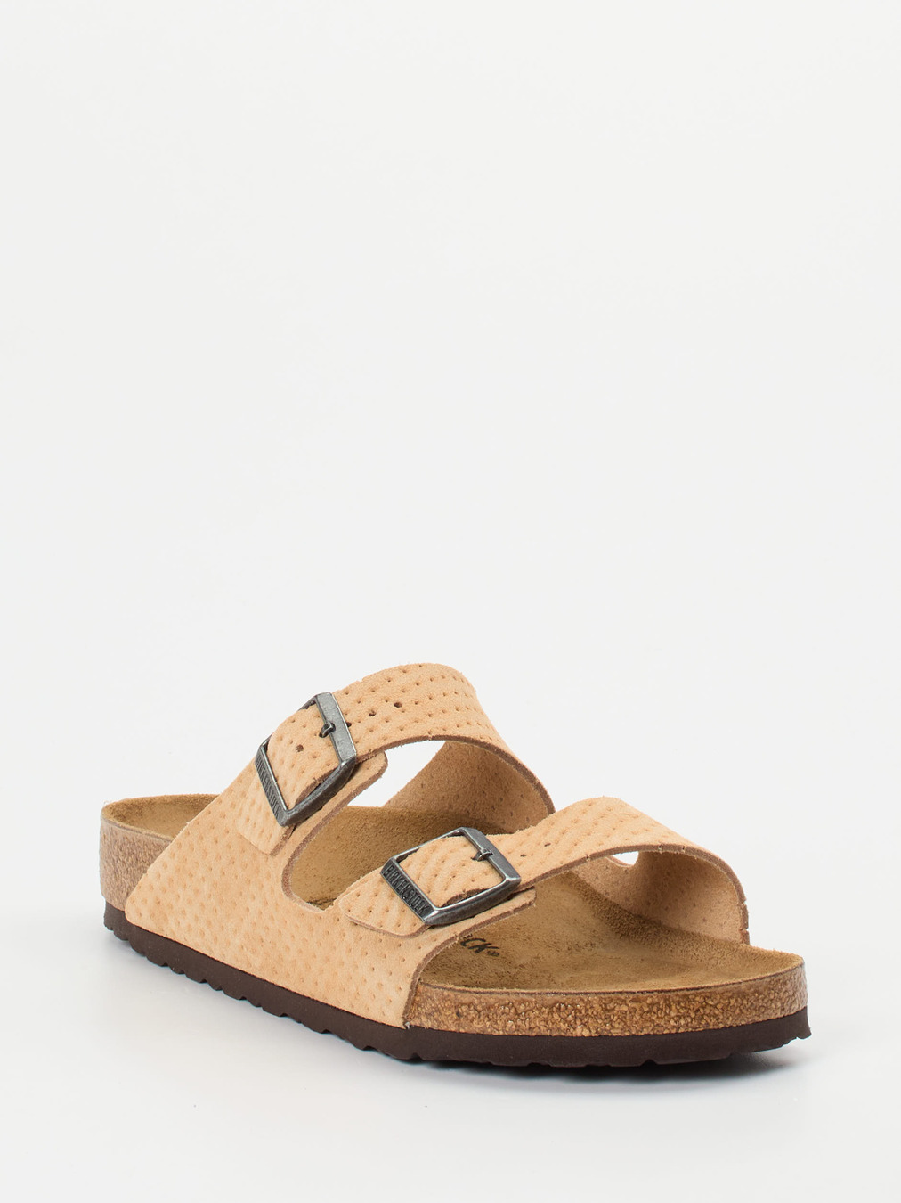 Birkenstock – Zweiriemer-Sandalen aus Veloursleder beige