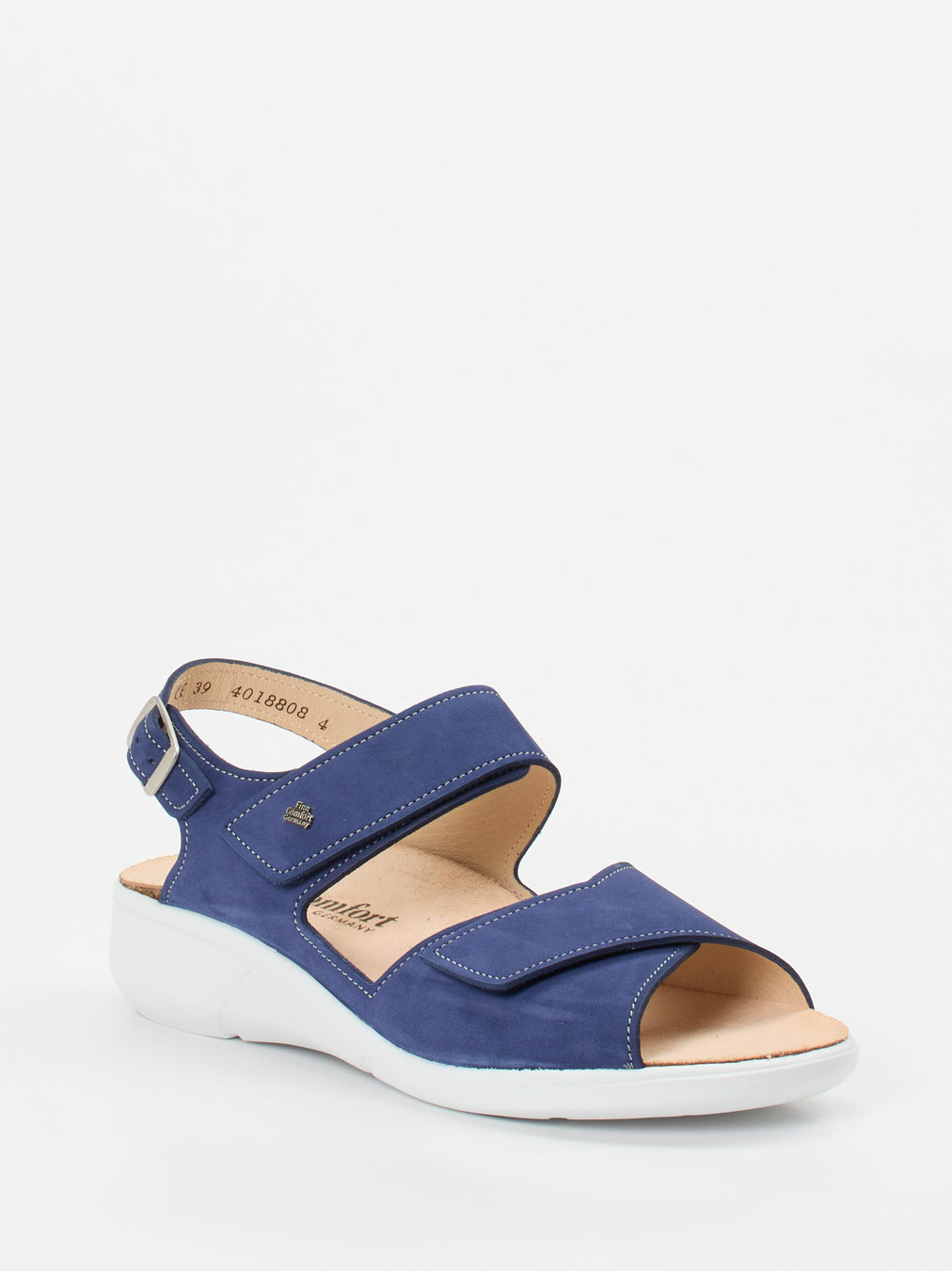 Finn Comfort – Sandalen aus Nubukleder in Blau