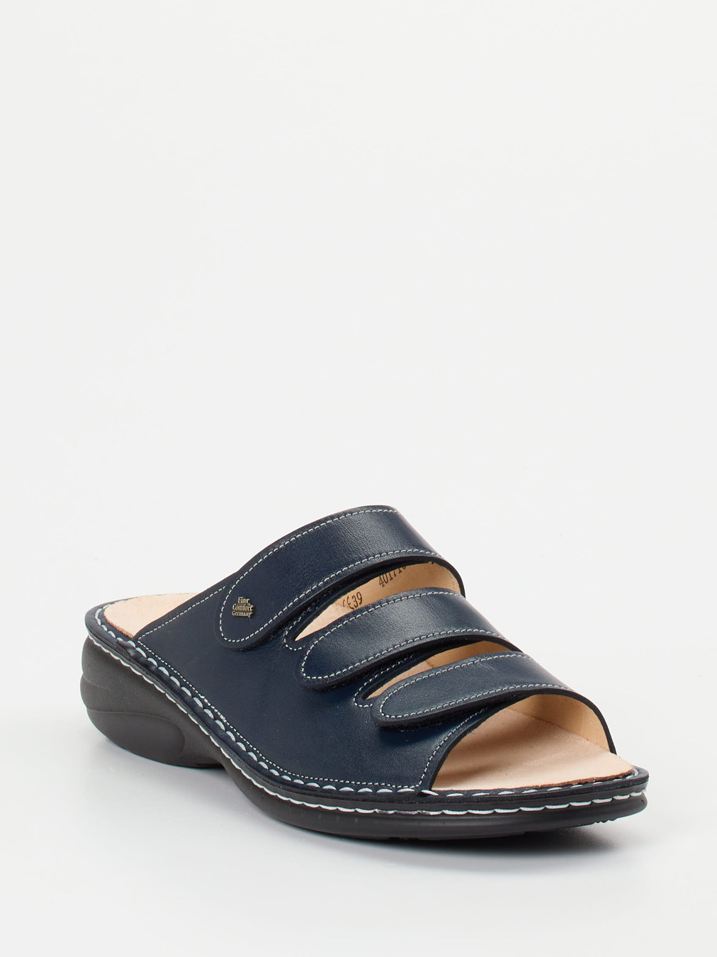 Finn Comfort – Pantolette aus Kalbleder Dunkelblau