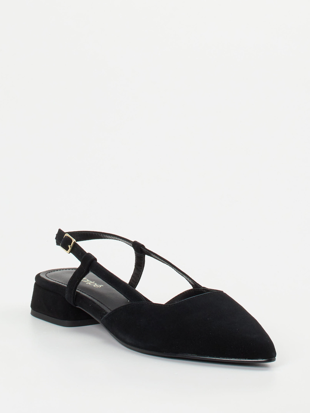 Maripé – Slingback-Ballerinas aus Veloursleder schwarz