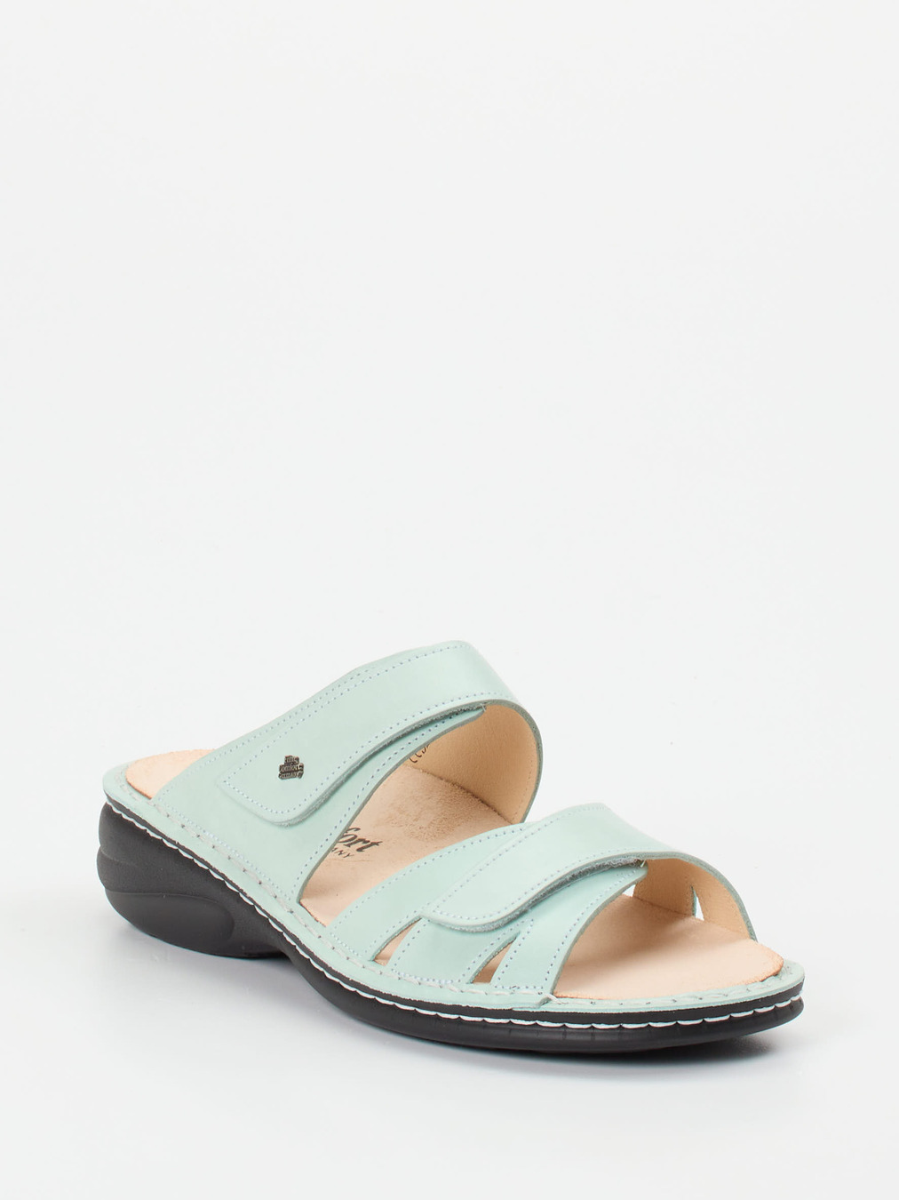 Finn Comfort – Komfort-Pantolette aus Kalbleder grün