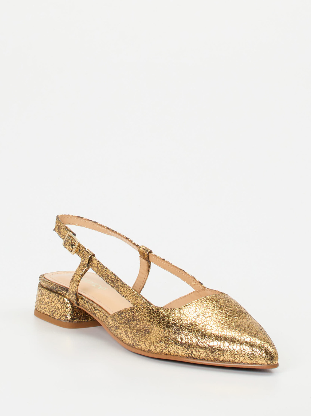 Maripé – Slingpumps aus Veloursleder in Gold
