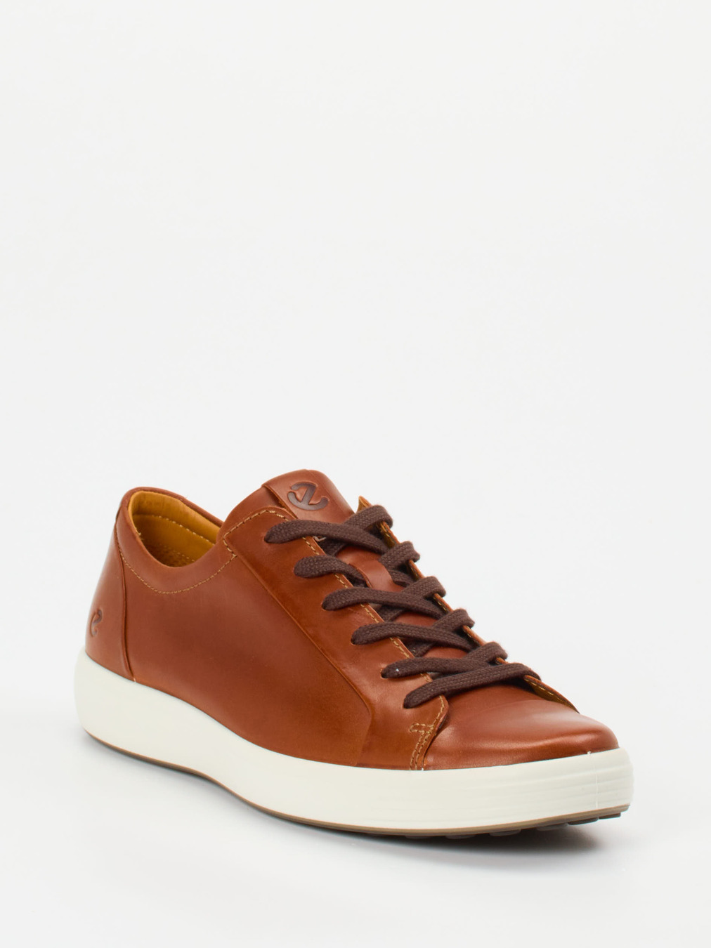 Ecco – Sneaker aus Kalbleder in Cognacbraun