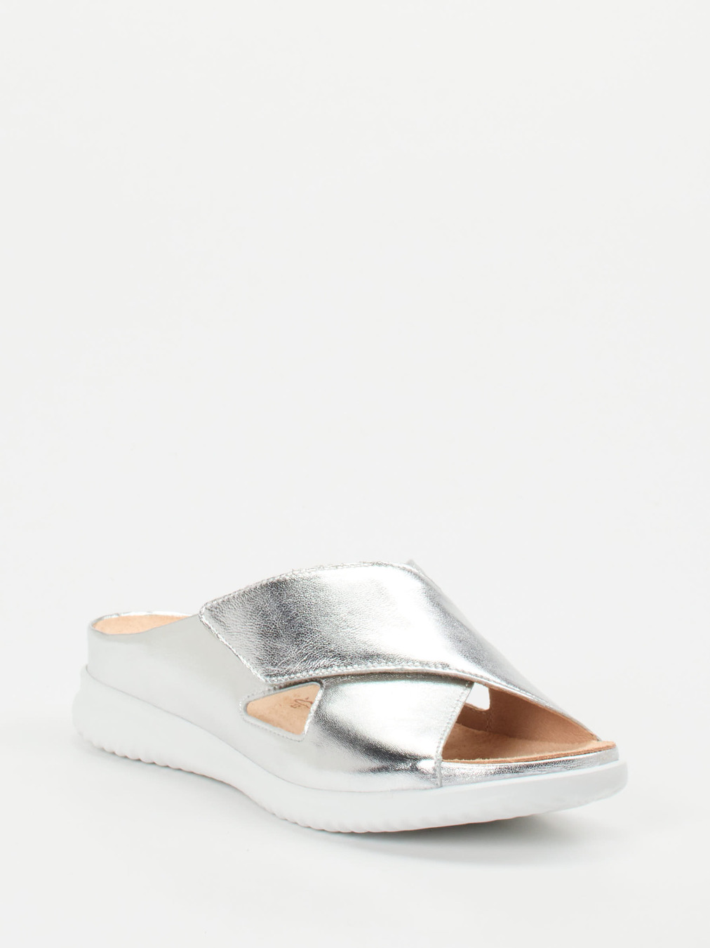 Hartjes – Komfort-Pantolette aus Metallicleder silber