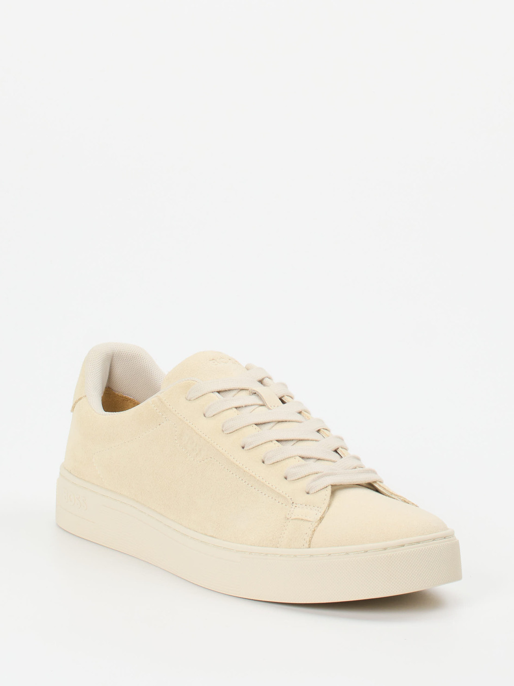 Boss – Sneaker aus Veloursleder beige