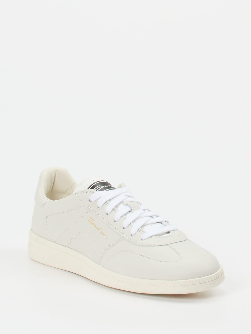 Santoni – Sneaker aus Elchleder in Off-White