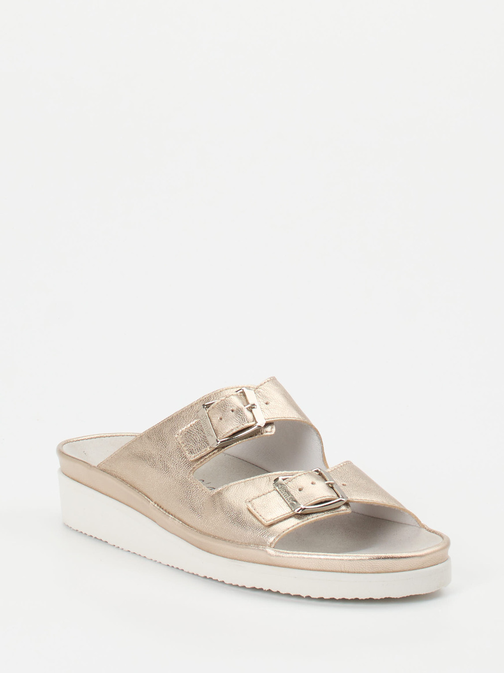 Semler – Komfort-Pantolette aus Metallicleder gold