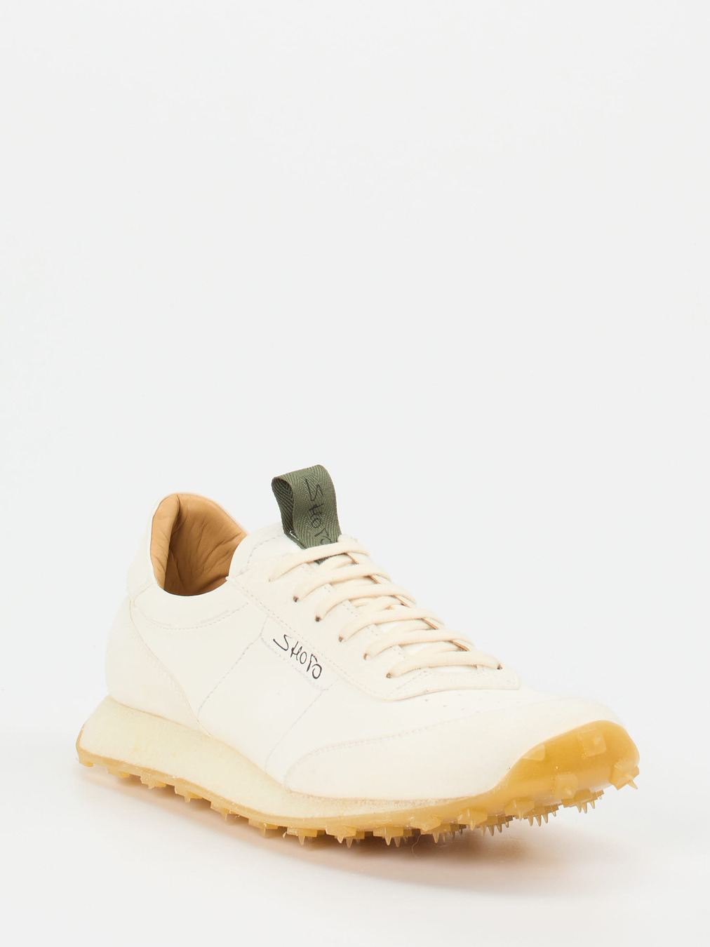 Shoto – Sneaker aus Känguruleder in Cremeweiß