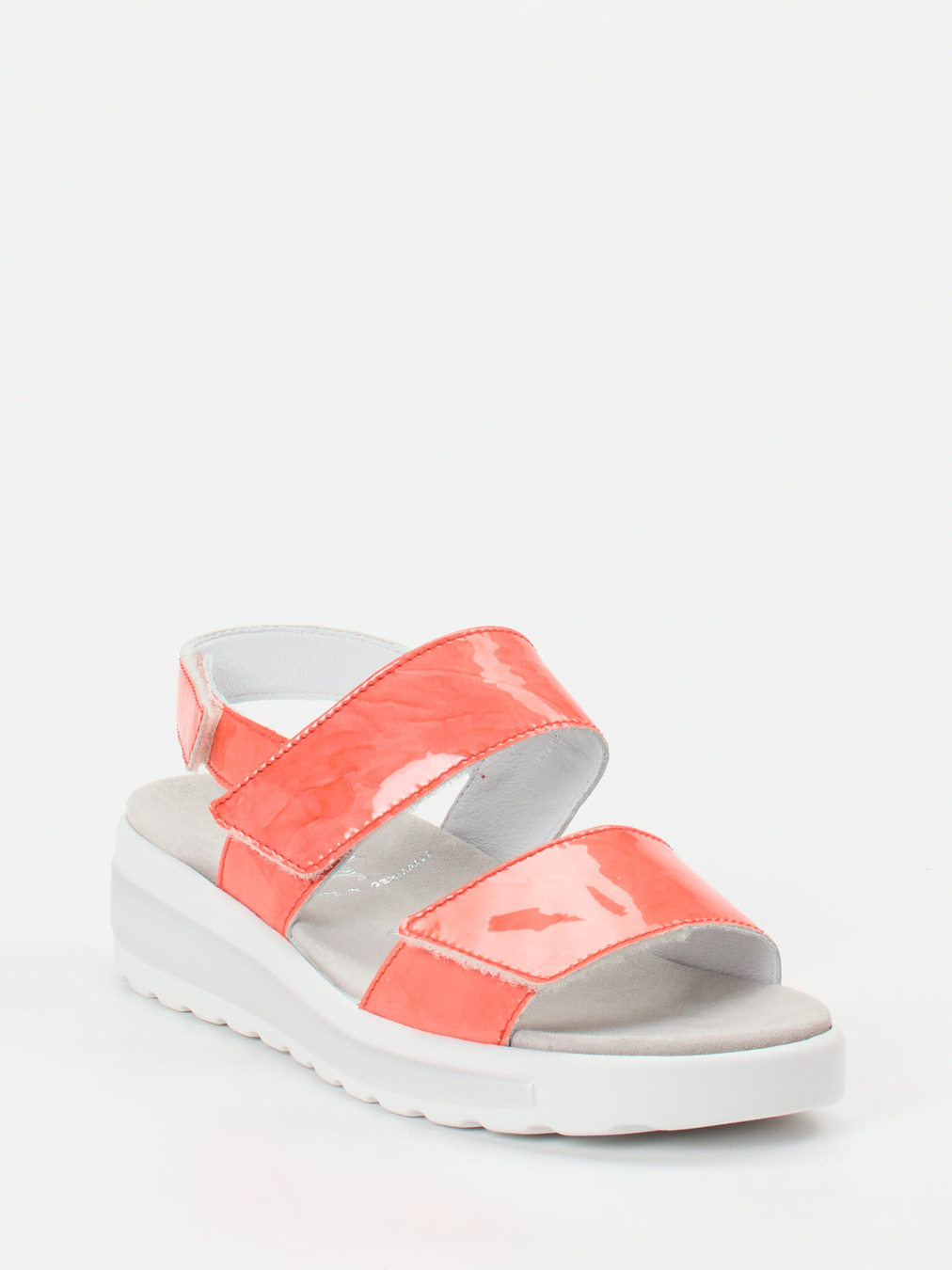 Semler – Sandalen aus Lackleder in Korallenrot