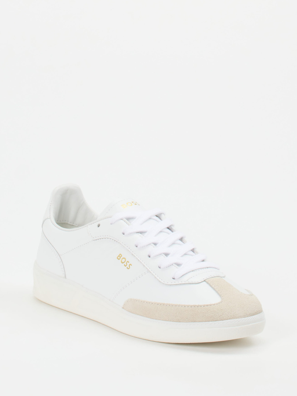 Boss – Sneaker aus Kalbleder in Weiß