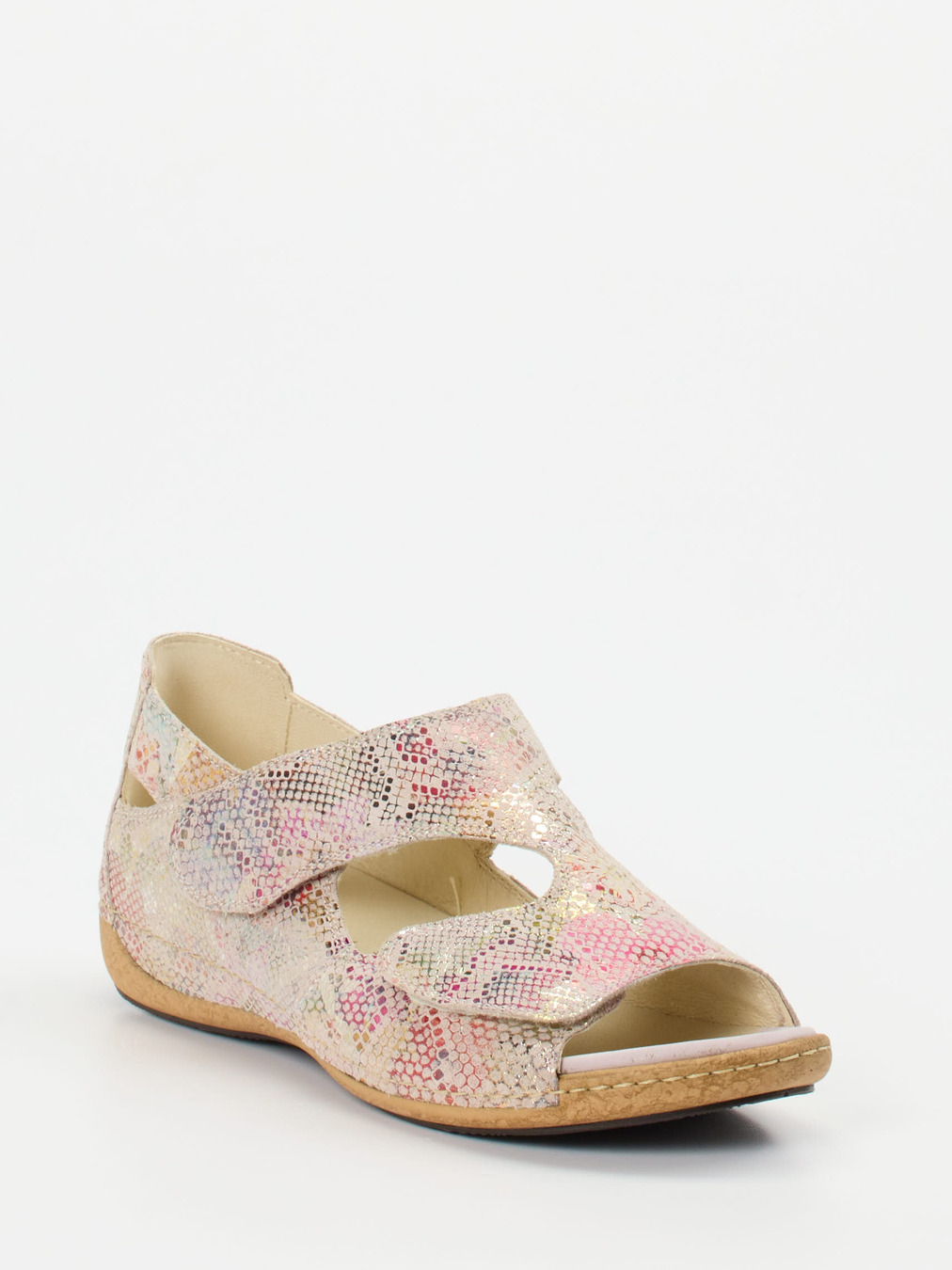 Waldläufer – Komfortsandalen aus geprägtem Leder multi