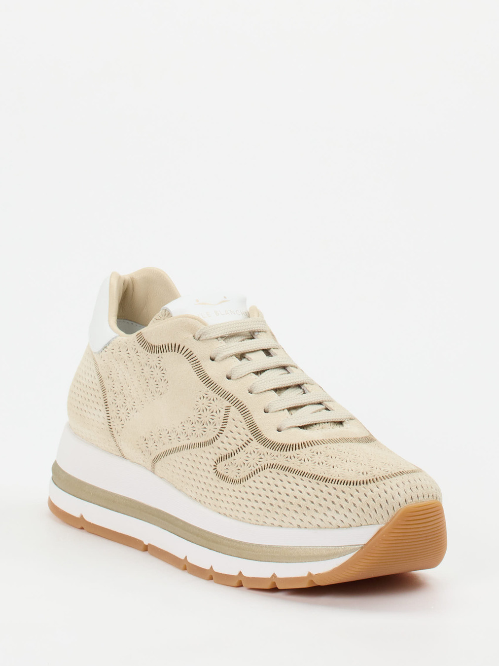 Voile Blanche – Sneaker aus Veloursleder Beige