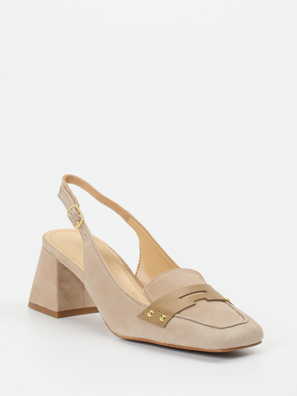 Maripé – Slingback-Pumps aus Veloursleder Beige