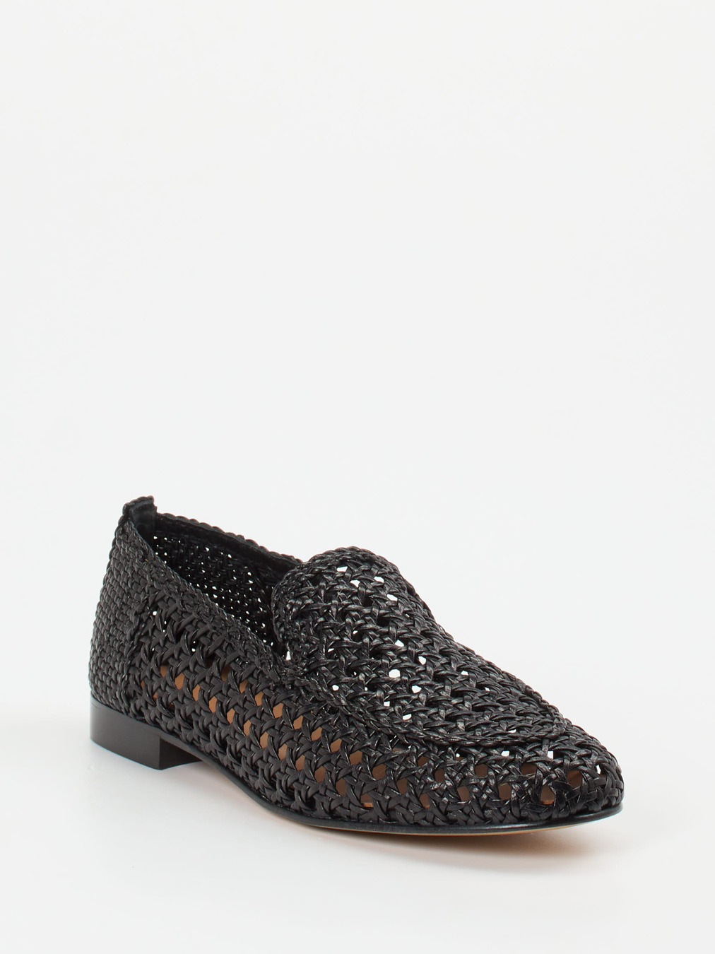 Andrea Puccini – Loafer aus Flechtleder schwarz