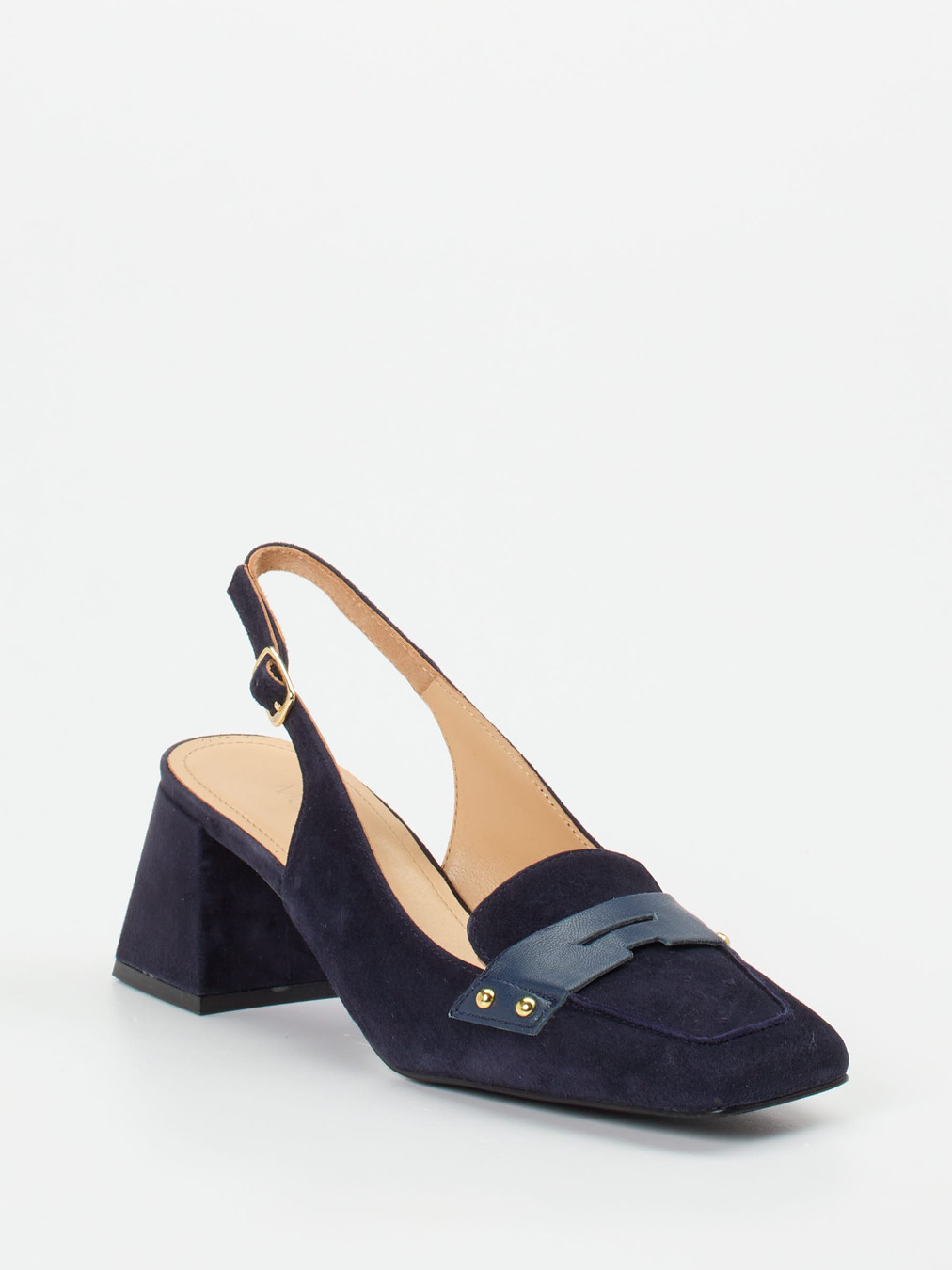 Maripé – Slingback-Pumps aus Veloursleder Blau