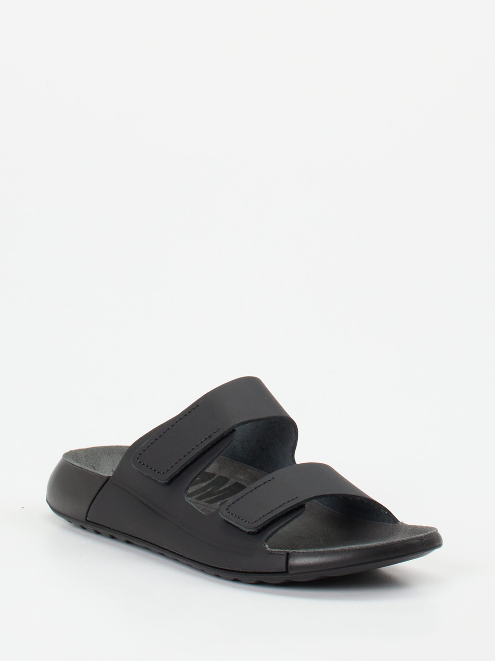 Ecco – Zweiriemer-Sandale aus Kalbleder schwarz