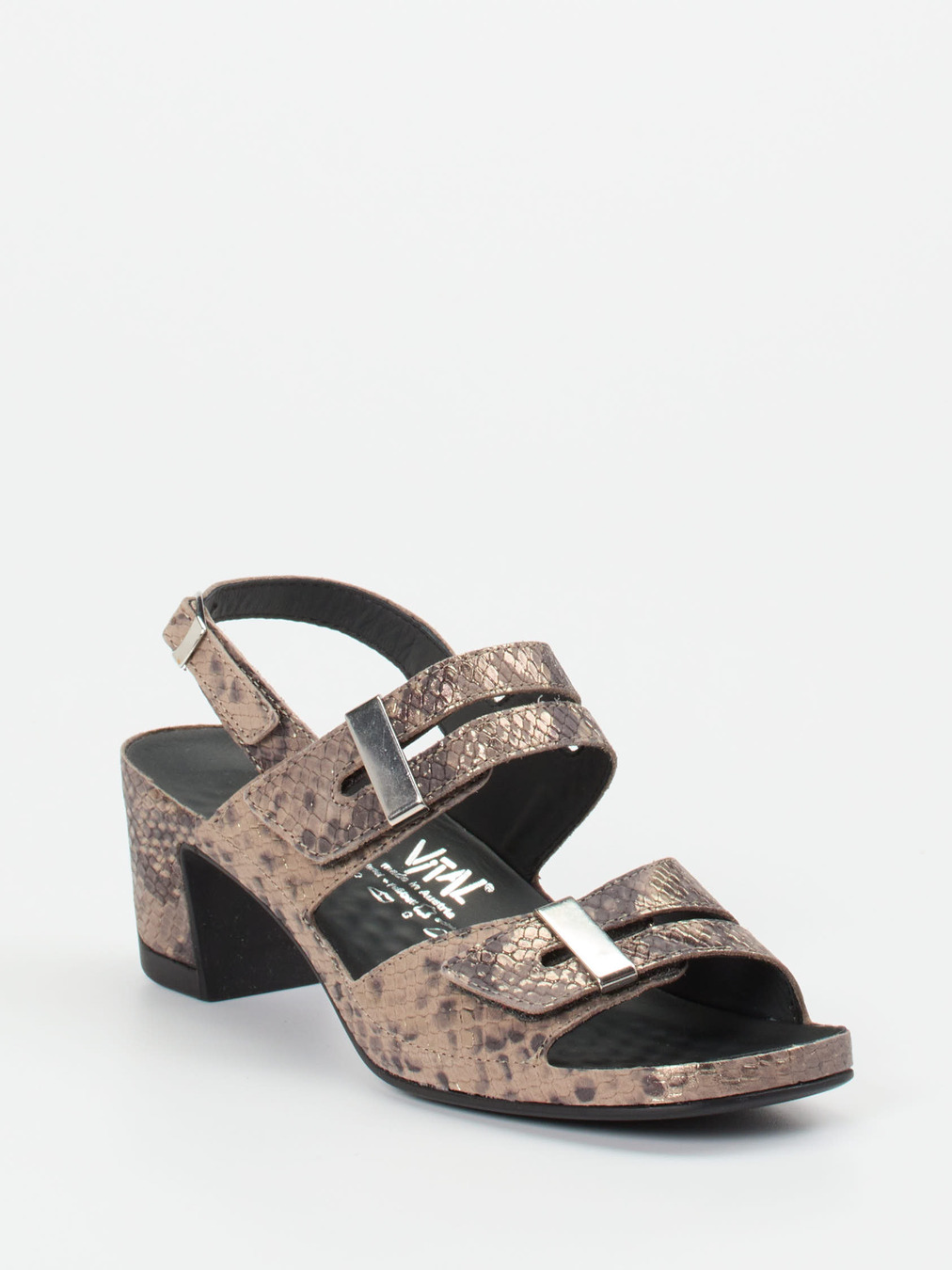 Vital – Komfort-Sandale aus geprägtem Leder bronzefarben
